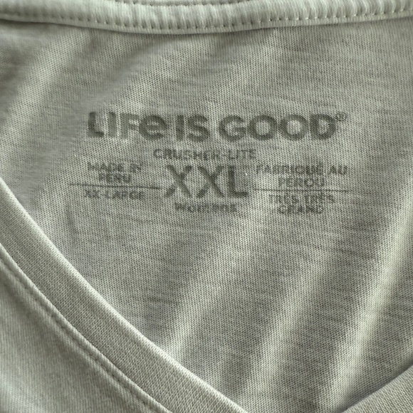 Life Is Good Graphic Tee Shirt, White with Pencil Heart Peace Sketch, Size XXL - Picture 3 of 5